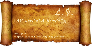 Lövenfeld Virág névjegykártya