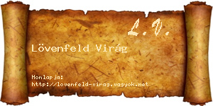 Lövenfeld Virág névjegykártya